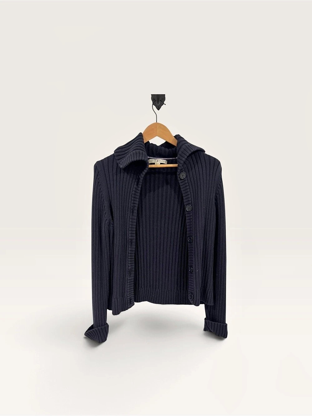 Tommy Hilfiger Ribbed Cardigan in Blue Size Small Like New